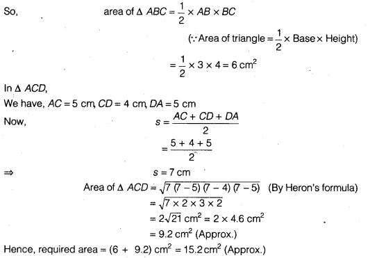 NCERT Solutions for Class 9 Maths Chapter 7 Heron's Formula 7.2 2a